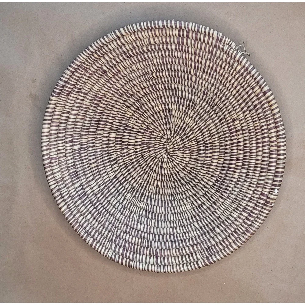 Wicker Wall Decor Purple White Striped Boho Rustic‎ Farmhouse Hanging